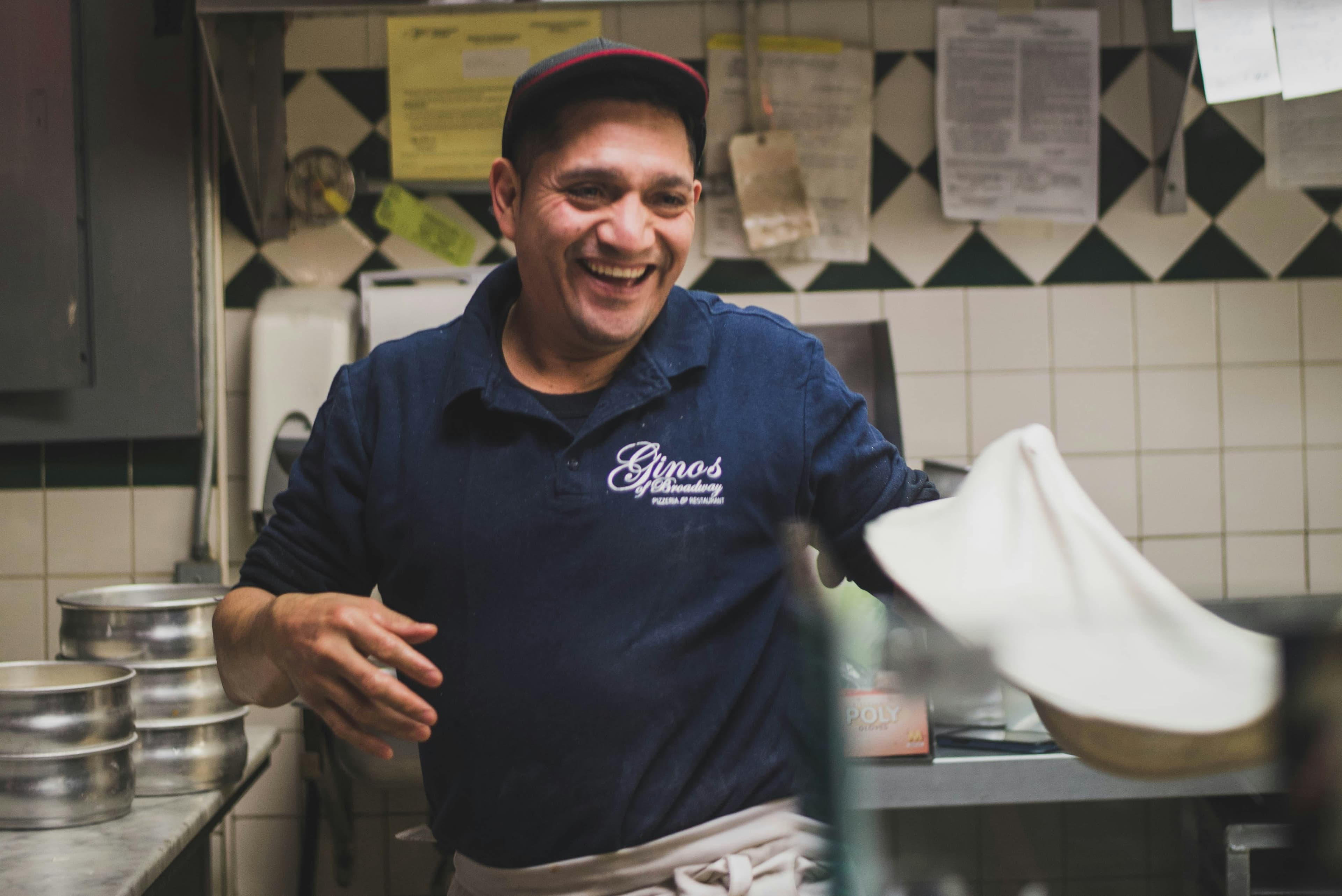 Restaurant owner working in a kitchen